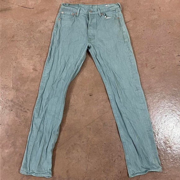 Levi’s 501 Buttonfly Light Blue White Oak Cone Denim Jeans - Picture 3 of 8